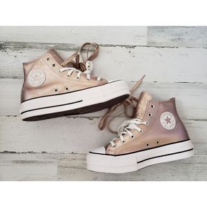 Converse CTAS LIFT HI Platform Shoes - Rose Gold High Tops